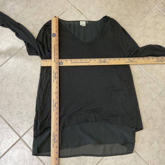 ecru Modal -Cashmere Tunic Top women’s L green long sleeve v-neck soft casual - Picture 8 of 12